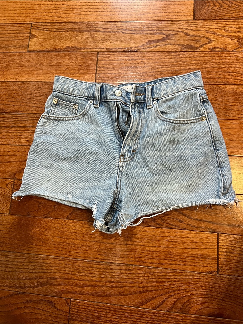 Topshop Light Blue Denim Cutoff Shorts